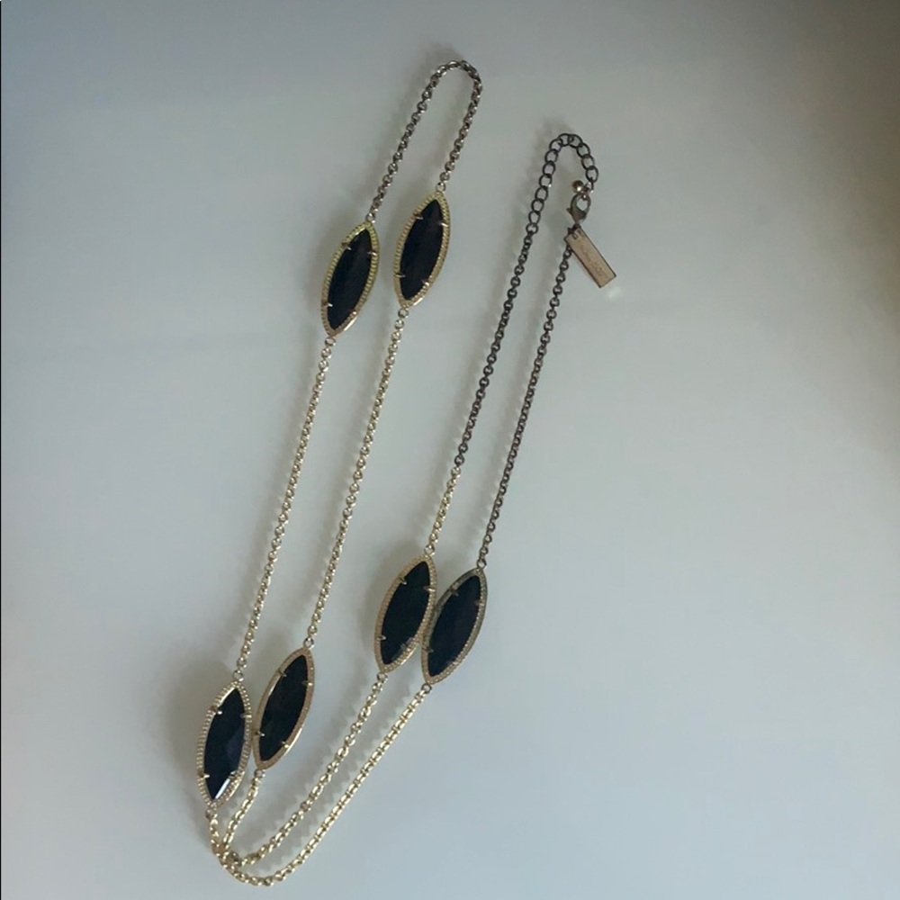 Kendra Scott Tory Black and Gold Necklace